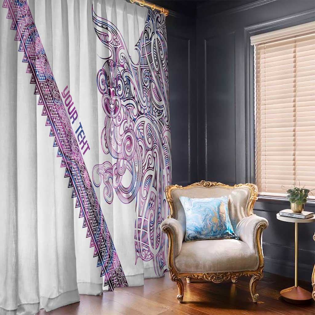 Mawhero Paua shell Kowhaiwhai Taniko Personalised Window Curtain Taniwha Maori Tribal Style LT9 - Polynesian Pride
