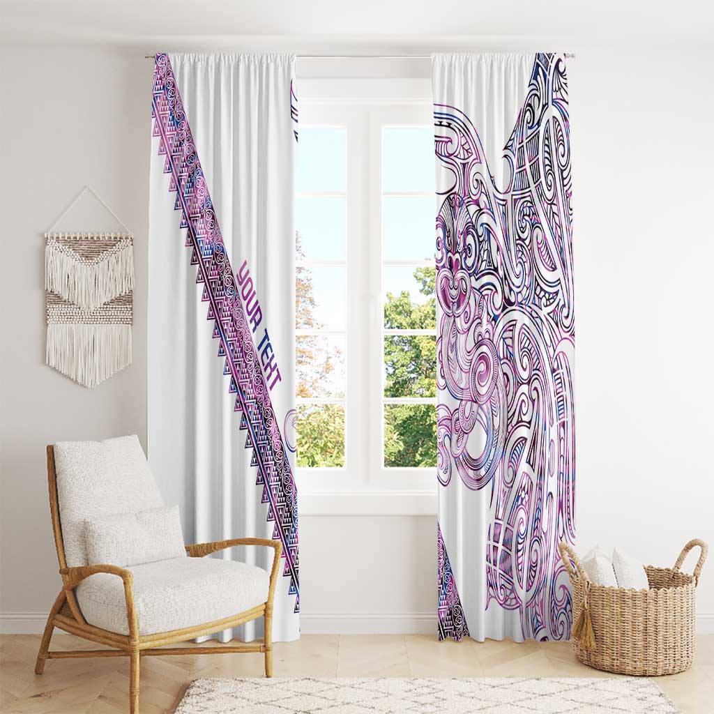Mawhero Paua shell Kowhaiwhai Taniko Personalised Window Curtain Taniwha Maori Tribal Style LT9 - Polynesian Pride
