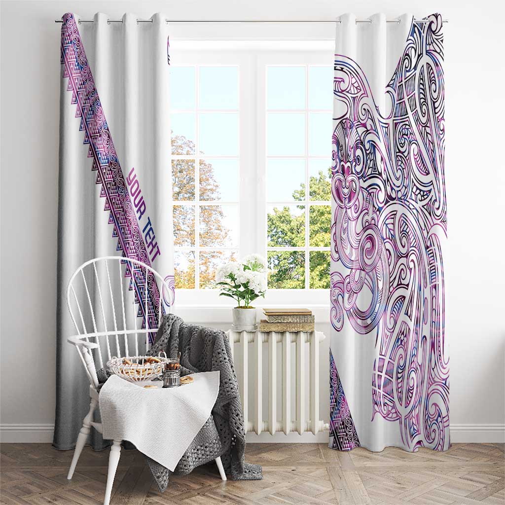 Mawhero Paua shell Kowhaiwhai Taniko Personalised Window Curtain Taniwha Maori Tribal Style LT9 - Polynesian Pride