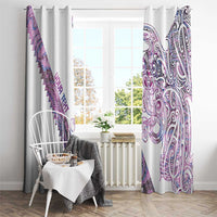 Mawhero Paua shell Kowhaiwhai Taniko Personalised Window Curtain Taniwha Maori Tribal Style LT9 - Polynesian Pride