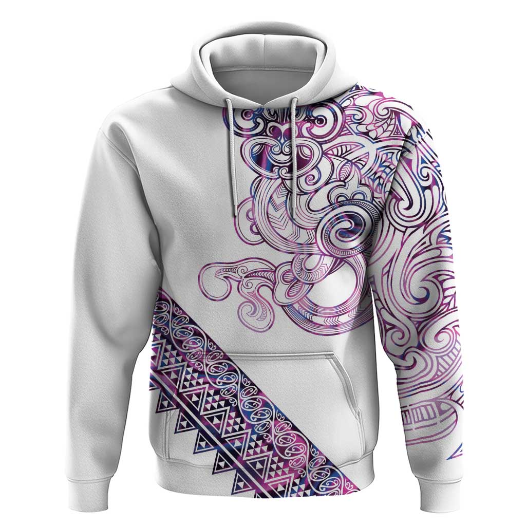 Mawhero Paua shell Kowhaiwhai Taniko Personalised Zip Hoodie Taniwha Maori Tribal Style LT9 Pullover Hoodie Pink - Polynesian Pride