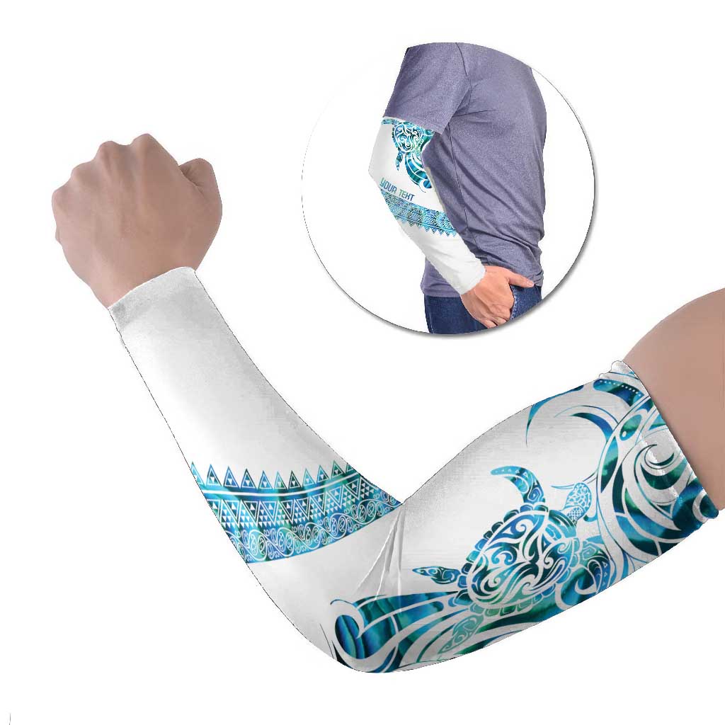 Kahui Whetu Paua shell Kowhaiwhai Taniko Personalised Arm Sleeves Turtle Tattoo Maori Tribal Style LT9 Set of 2 Blue - Polynesian Pride
