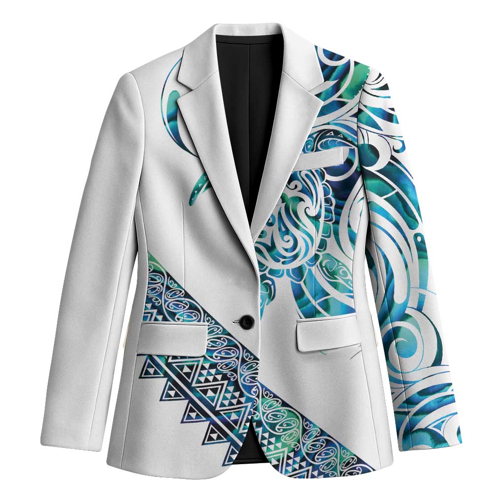 Kahui Whetu Paua shell Kowhaiwhai Taniko Personalised Blazer Turtle Tattoo Maori Tribal Style LT9 Unisex Blue - Polynesian Pride