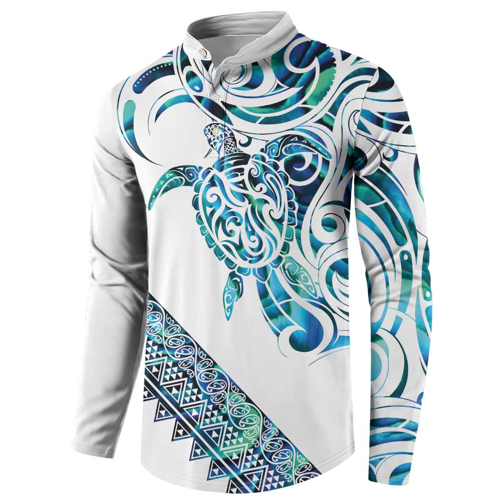 Kahui Whetu Paua shell Kowhaiwhai Taniko Personalised Button Sweatshirt Turtle Tattoo Maori Tribal Style LT9 - Polynesian Pride