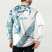 Kahui Whetu Paua shell Kowhaiwhai Taniko Personalised Button Sweatshirt Turtle Tattoo Maori Tribal Style LT9 - Polynesian Pride