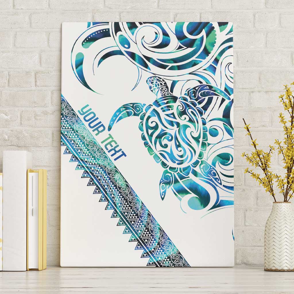 Kahui Whetu Paua shell Kowhaiwhai Taniko Personalised Canvas Wall Art Turtle Tattoo Maori Tribal Style LT9 Without Frame Blue - Polynesian Pride