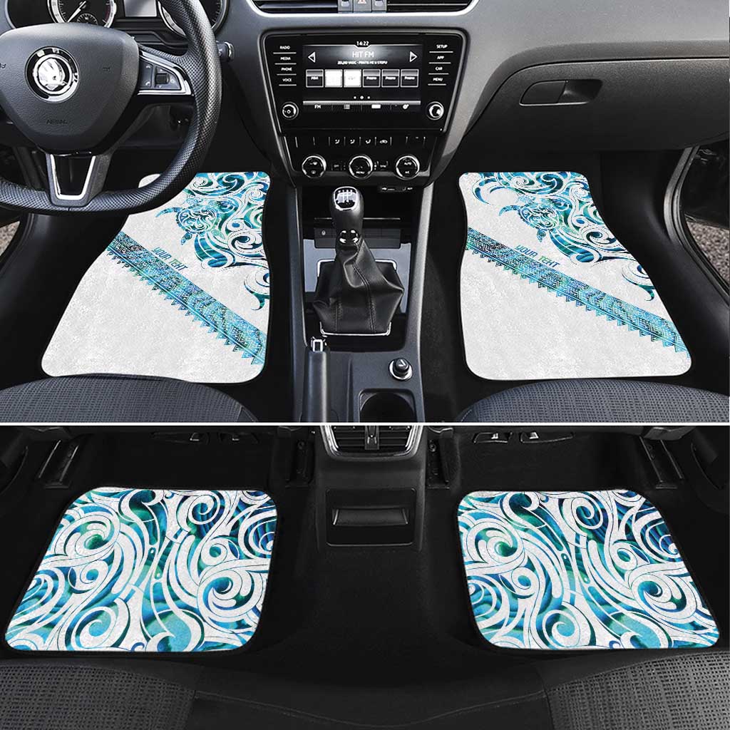Kahui Whetu Paua shell Kowhaiwhai Taniko Personalised Car Mats Turtle Tattoo Maori Tribal Style LT9 Set 4pcs Blue - Polynesian Pride