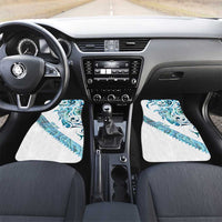 Kahui Whetu Paua shell Kowhaiwhai Taniko Personalised Car Mats Turtle Tattoo Maori Tribal Style LT9 Set 2pcs - Front Blue - Polynesian Pride