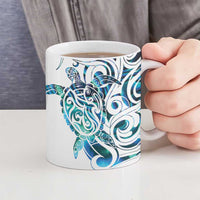 Kahui Whetu Paua shell Kowhaiwhai Taniko Personalised Ceramic Mug Turtle Tattoo Maori Tribal Style LT9 - Polynesian Pride