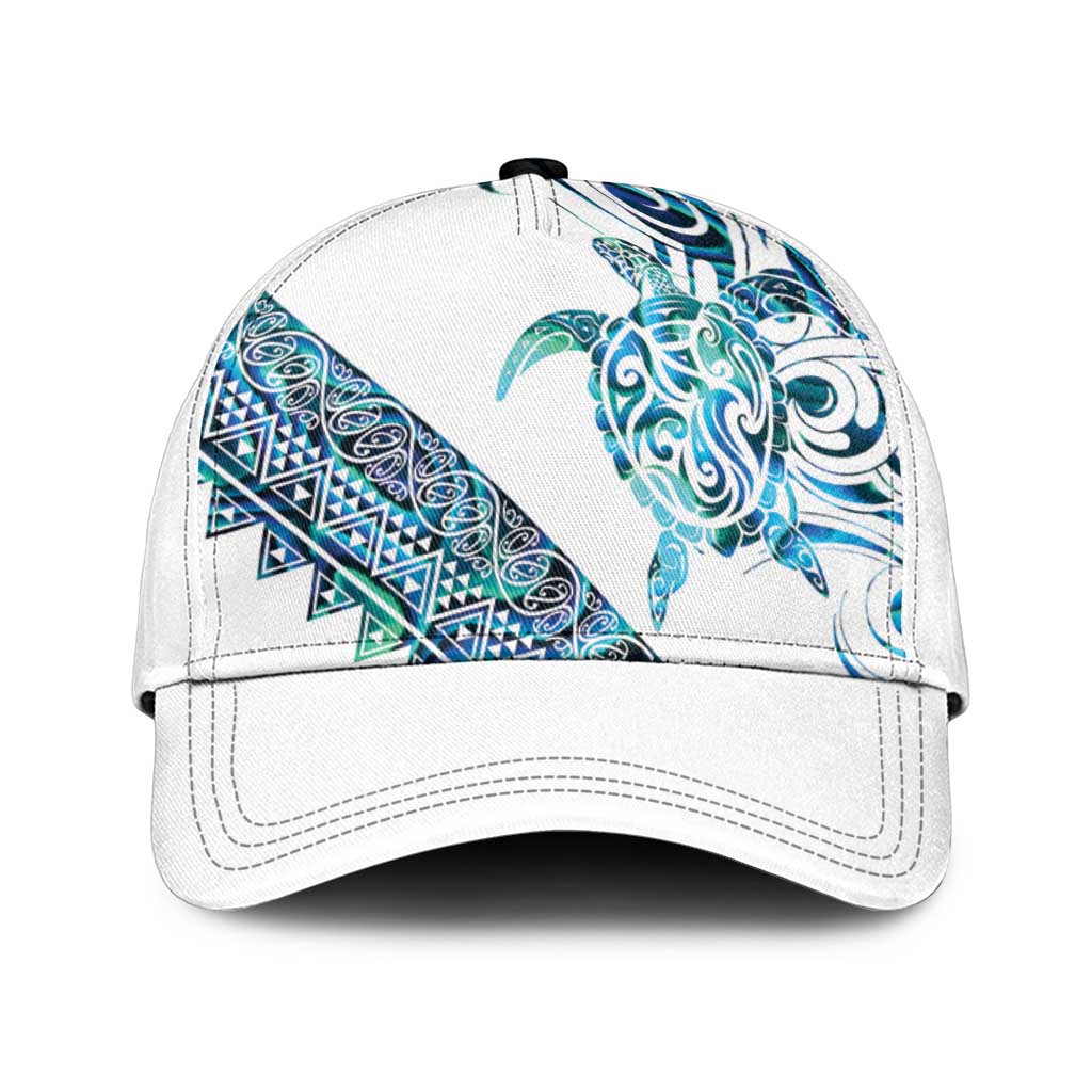 Kahui Whetu Paua shell Kowhaiwhai Taniko Classic Cap Turtle Tattoo Maori Tribal Style LT9 Universal Fit Blue - Polynesian Pride