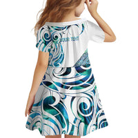 Kahui Whetu Paua shell Kowhaiwhai Taniko Personalised Family Matching Off Shoulder Maxi Dress and Hawaiian Shirt Turtle Tattoo Maori Tribal Style