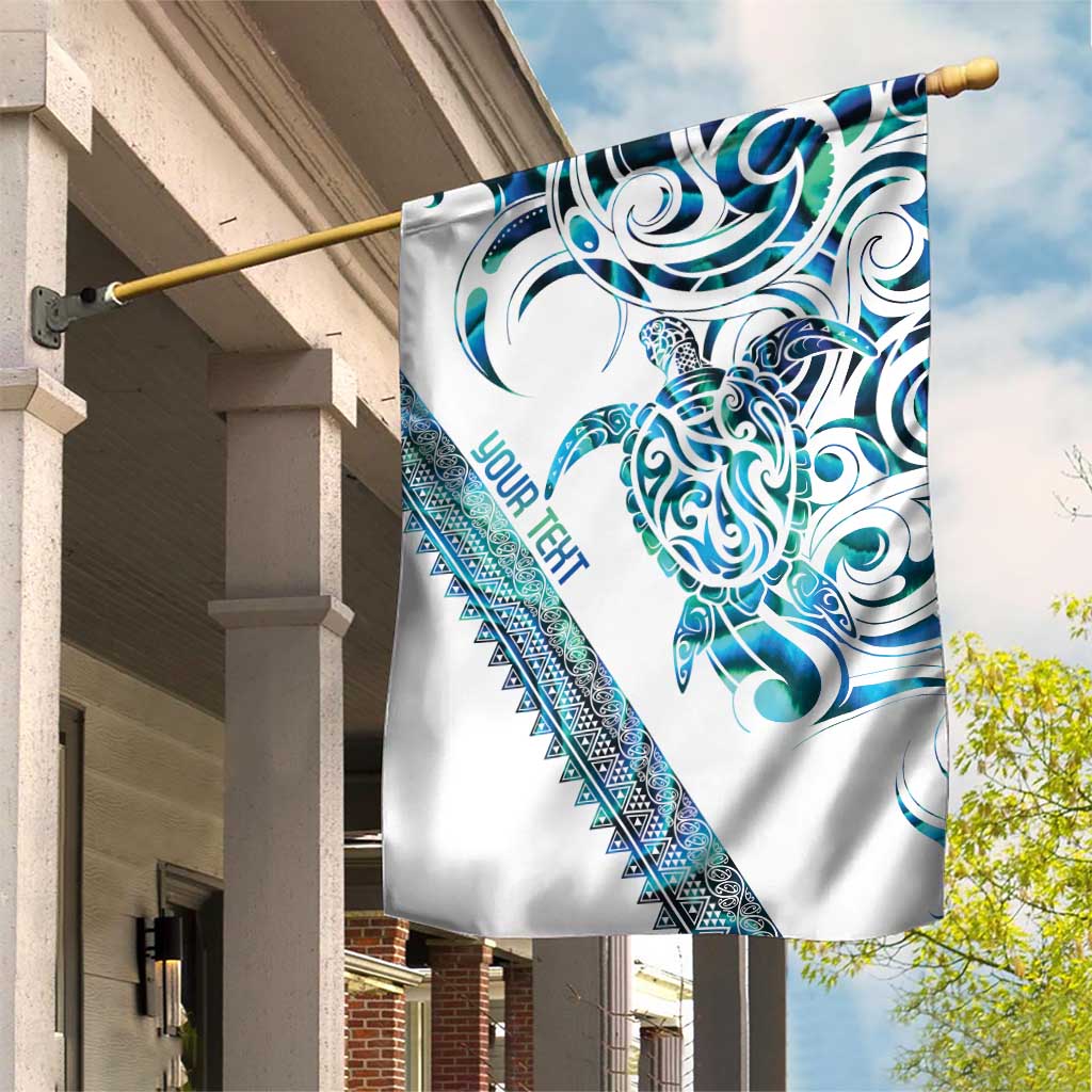 Kahui Whetu Paua shell Kowhaiwhai Taniko Personalised Garden Flag Turtle Tattoo Maori Tribal Style LT9 House Flag Blue - Polynesian Pride