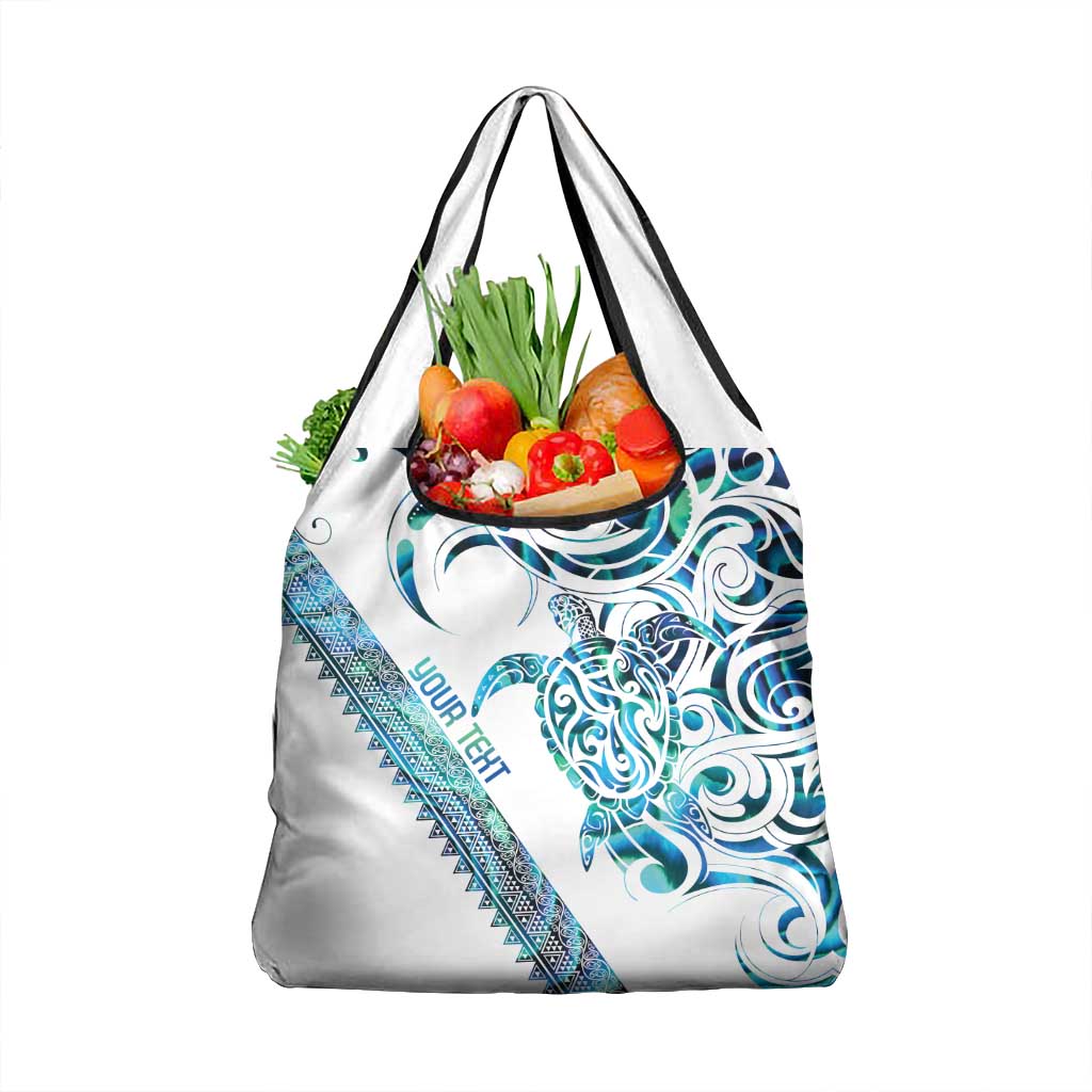 Kahui Whetu Paua shell Kowhaiwhai Taniko Personalised Grocery Bag Turtle Tattoo Maori Tribal Style LT9 1-pack One Size Blue - Polynesian Pride
