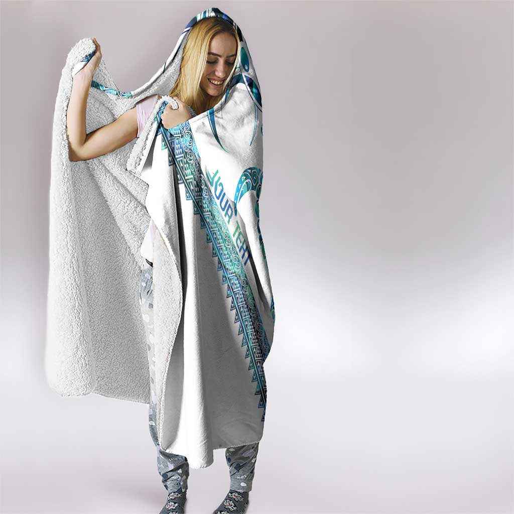 Kahui Whetu Paua shell Kowhaiwhai Taniko Personalised Hooded Blanket Turtle Tattoo Maori Tribal Style LT9 - Polynesian Pride