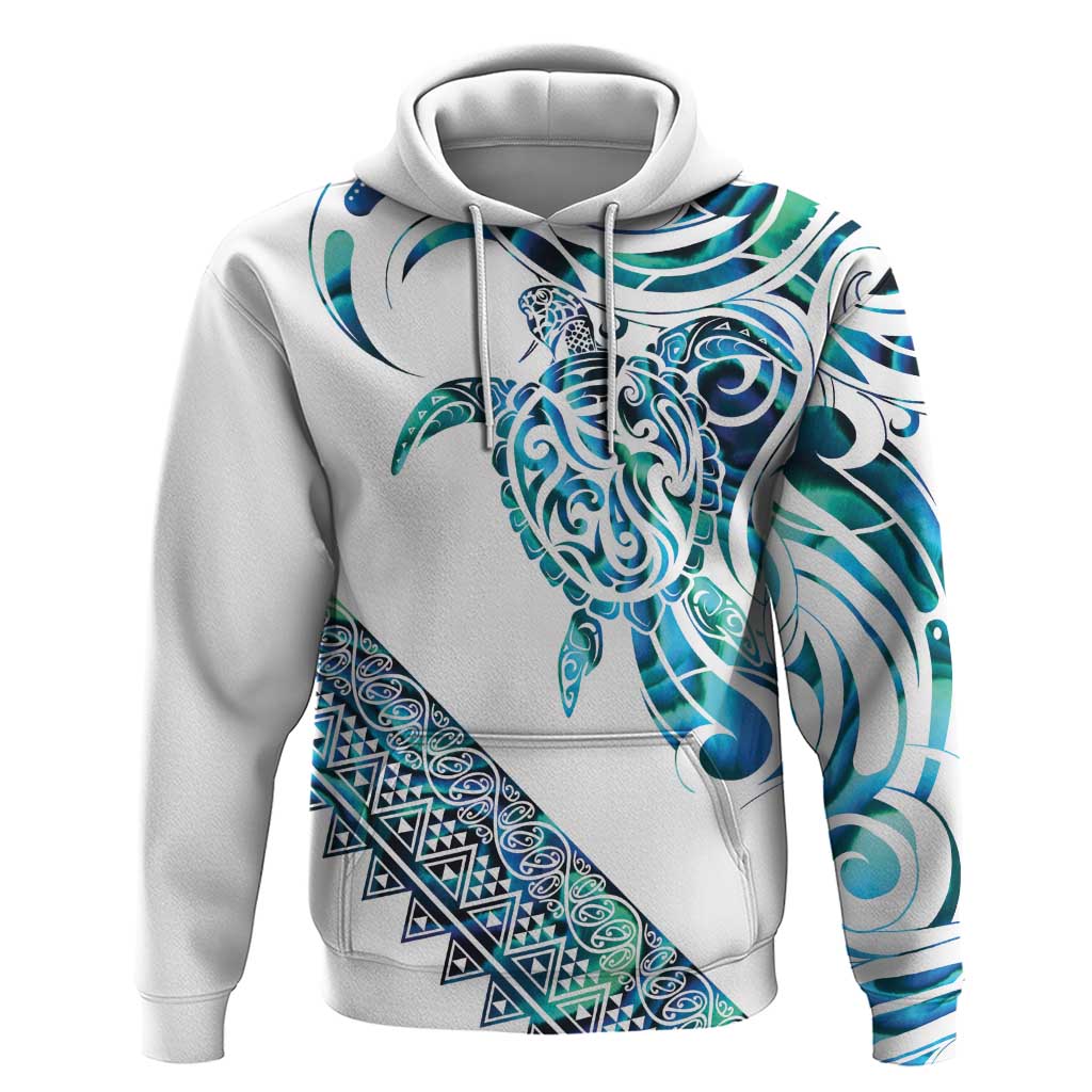 Kahui Whetu Paua shell Kowhaiwhai Taniko Personalised Hoodie Turtle Tattoo Maori Tribal Style LT9 Pullover Hoodie Blue - Polynesian Pride