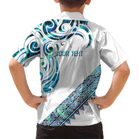 Kahui Whetu Paua shell Kowhaiwhai Taniko Personalised Kid Hawaiian Shirt Turtle Tattoo Maori Tribal Style