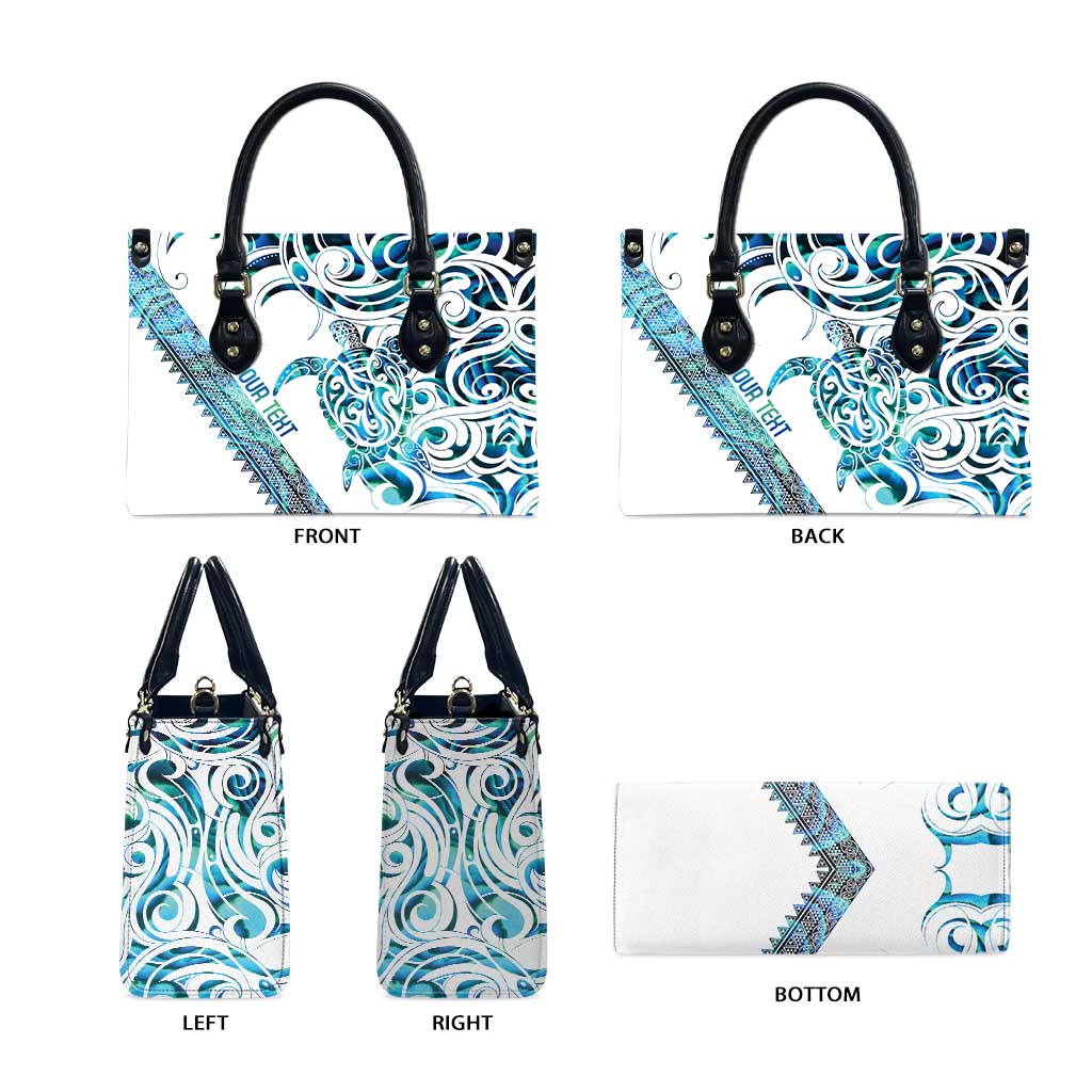 Kahui Whetu Paua shell Kowhaiwhai Taniko Personalised Leather Bag Turtle Tattoo Maori Tribal Style LT9 - Polynesian Pride