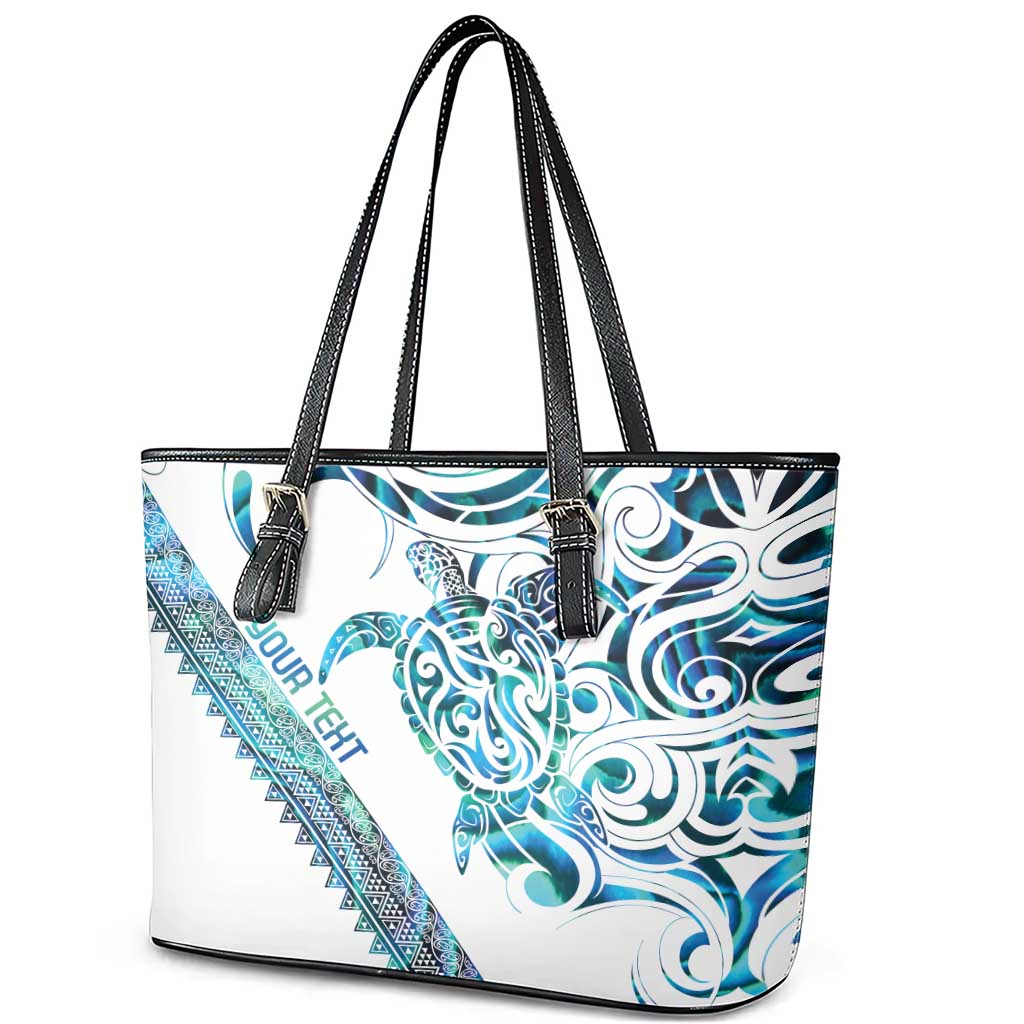 Kahui Whetu Paua shell Kowhaiwhai Taniko Personalised Leather Tote Bag Turtle Tattoo Maori Tribal Style LT9 - Polynesian Pride