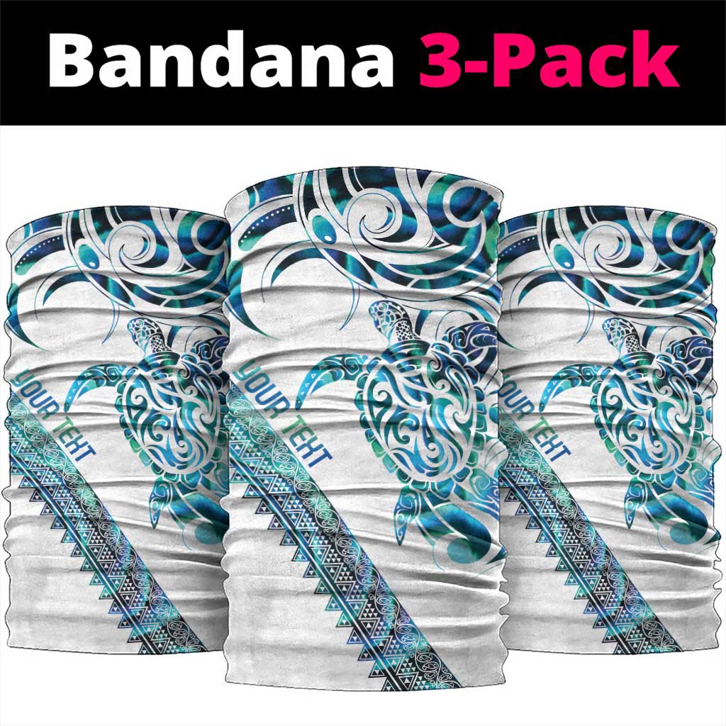Kahui Whetu Paua shell Kowhaiwhai Taniko Personalised Neck Gaiter Turtle Tattoo Maori Tribal Style LT9 package One Size: 25*50cm Blue - Polynesian Pride