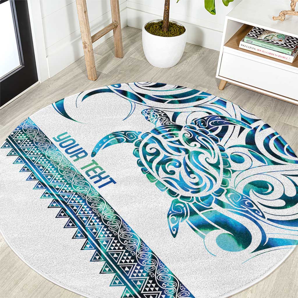 Kahui Whetu Paua shell Kowhaiwhai Taniko Personalised Round Carpet Turtle Tattoo Maori Tribal Style LT9 Blue - Polynesian Pride