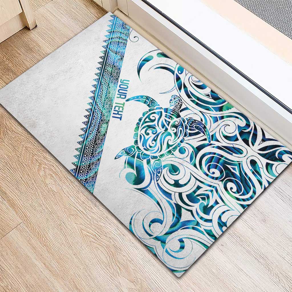 Kahui Whetu Paua shell Kowhaiwhai Taniko Personalised Rubber Doormat Turtle Tattoo Maori Tribal Style LT9 - Polynesian Pride