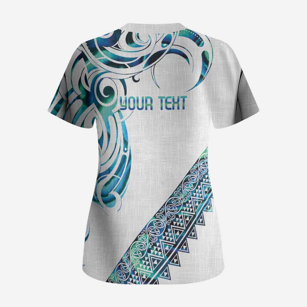 Kahui Whetu Paua shell Kowhaiwhai Taniko Personalised Scrub Top Turtle Tattoo Maori Tribal Style LT9 - Polynesian Pride