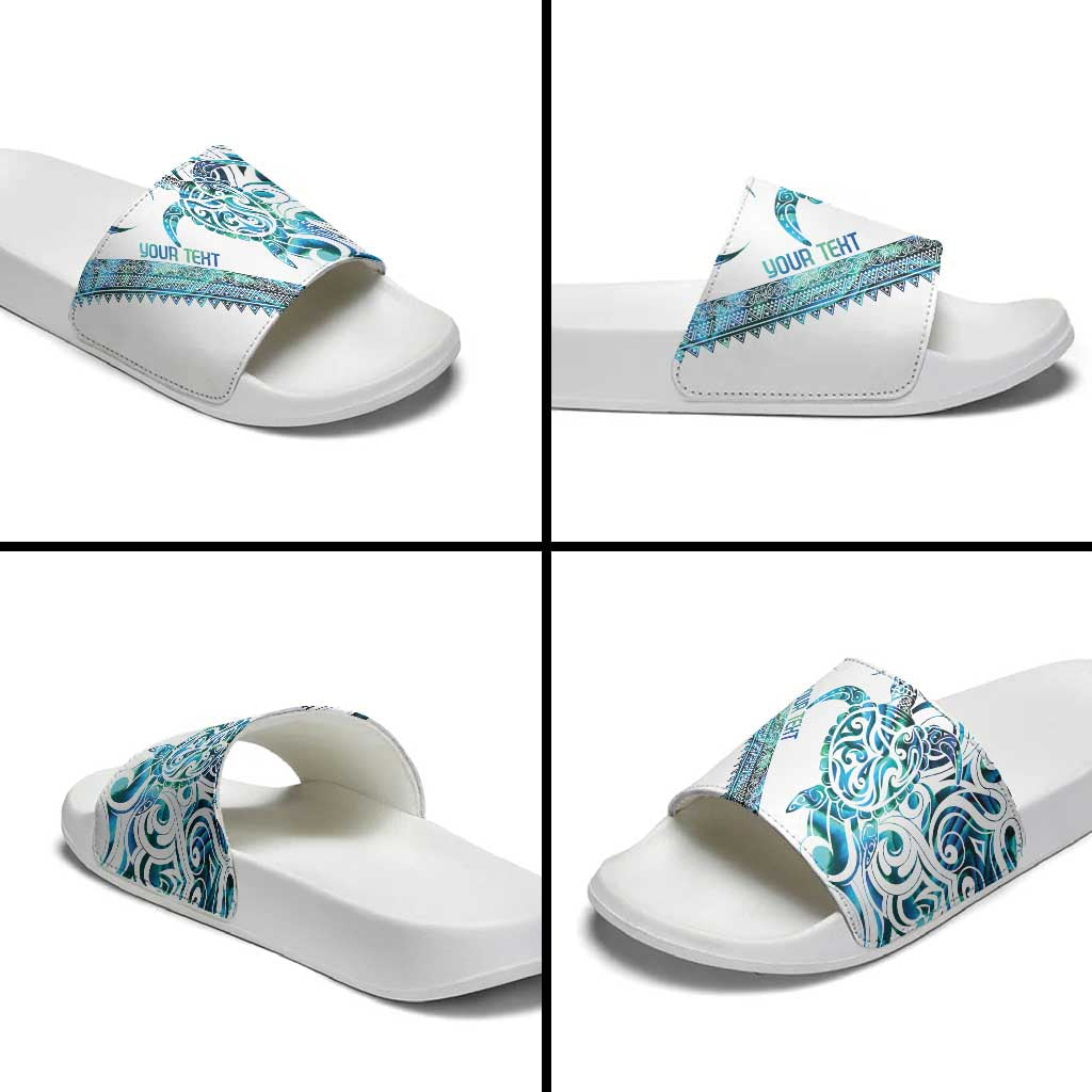 Kahui Whetu Paua shell Kowhaiwhai Taniko Personalised Slide Sandals Turtle Tattoo Maori Tribal Style LT9 - Polynesian Pride