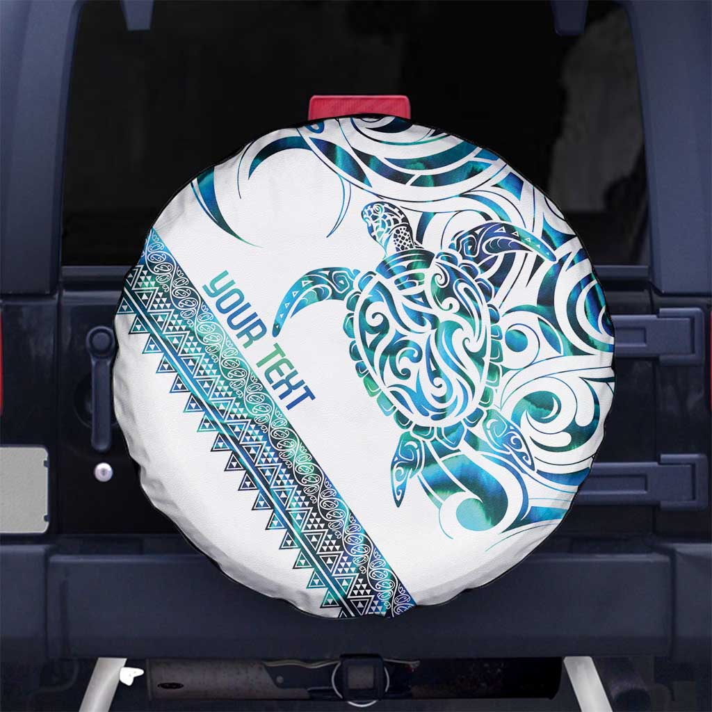 Kahui Whetu Paua shell Kowhaiwhai Taniko Personalised Spare Tire Cover Turtle Tattoo Maori Tribal Style LT9 No hole Blue - Polynesian Pride