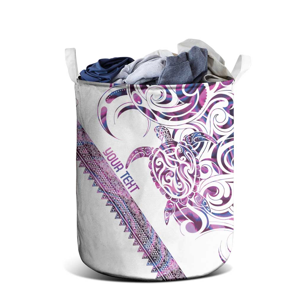 Mawhero Paua shell Kowhaiwhai Taniko Personalised Laundry Basket Turtle Tattoo Maori Tribal Style LT9 - Polynesian Pride