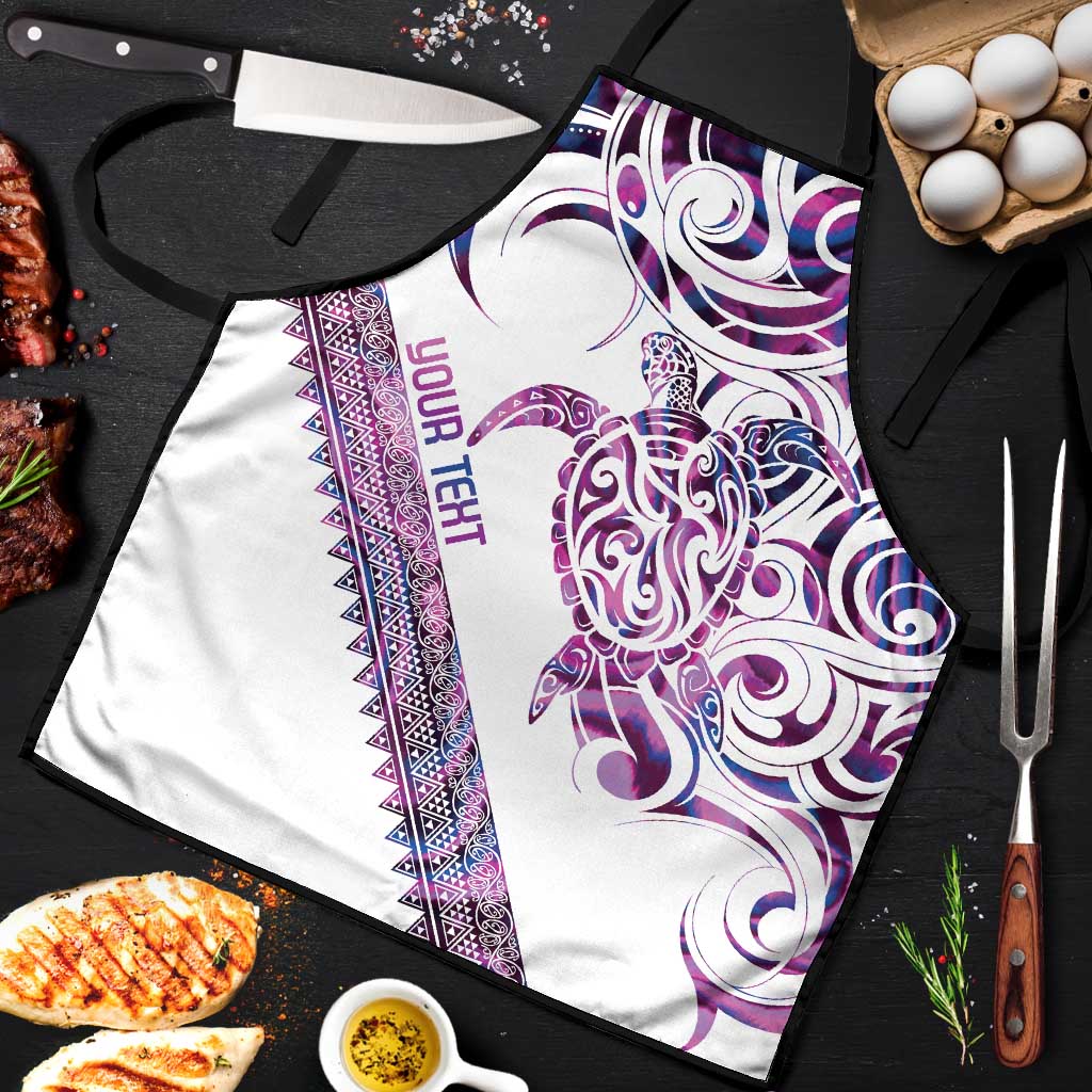 Mawhero Paua shell Kowhaiwhai Taniko Personalised Apron Turtle Tattoo Maori Tribal Style LT9 Pink - Polynesian Pride