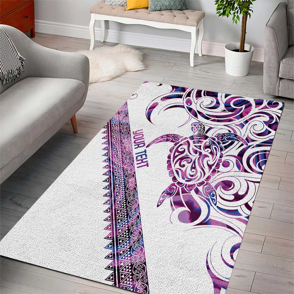 Mawhero Paua shell Kowhaiwhai Taniko Personalised Area Rug Turtle Tattoo Maori Tribal Style LT9 - Polynesian Pride