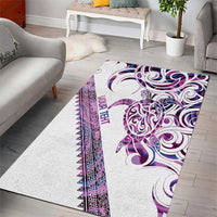 Mawhero Paua shell Kowhaiwhai Taniko Personalised Area Rug Turtle Tattoo Maori Tribal Style LT9 - Polynesian Pride
