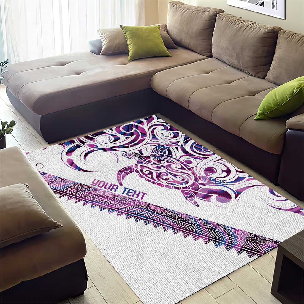 Mawhero Paua shell Kowhaiwhai Taniko Personalised Area Rug Turtle Tattoo Maori Tribal Style LT9 - Polynesian Pride