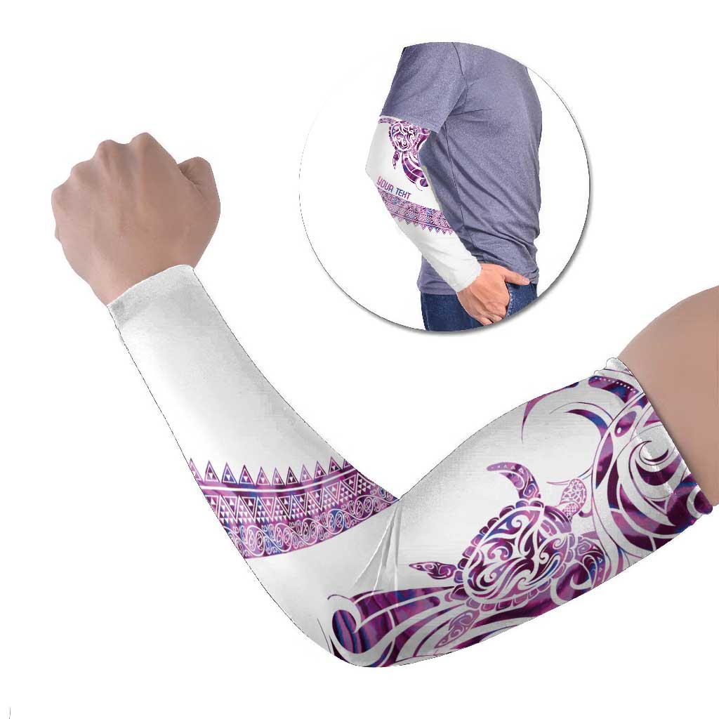 Mawhero Paua shell Kowhaiwhai Taniko Personalised Arm Sleeves Turtle Tattoo Maori Tribal Style LT9 Set of 2 Pink - Polynesian Pride