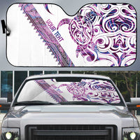 Mawhero Paua shell Kowhaiwhai Taniko Personalised Auto Sun Shade Turtle Tattoo Maori Tribal Style LT9 Pink - Polynesian Pride
