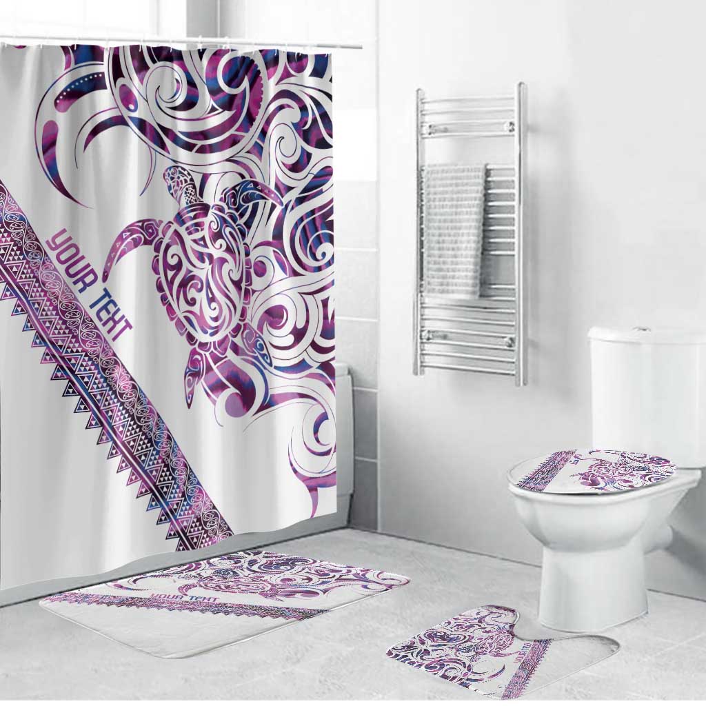 Mawhero Paua shell Kowhaiwhai Taniko Personalised Bathroom Set Turtle Tattoo Maori Tribal Style LT9 Bathroom Set (4 pcs) Pink - Polynesian Pride