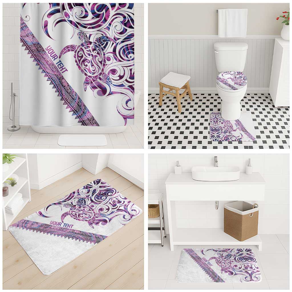 Mawhero Paua shell Kowhaiwhai Taniko Personalised Bathroom Set Turtle Tattoo Maori Tribal Style LT9 - Polynesian Pride