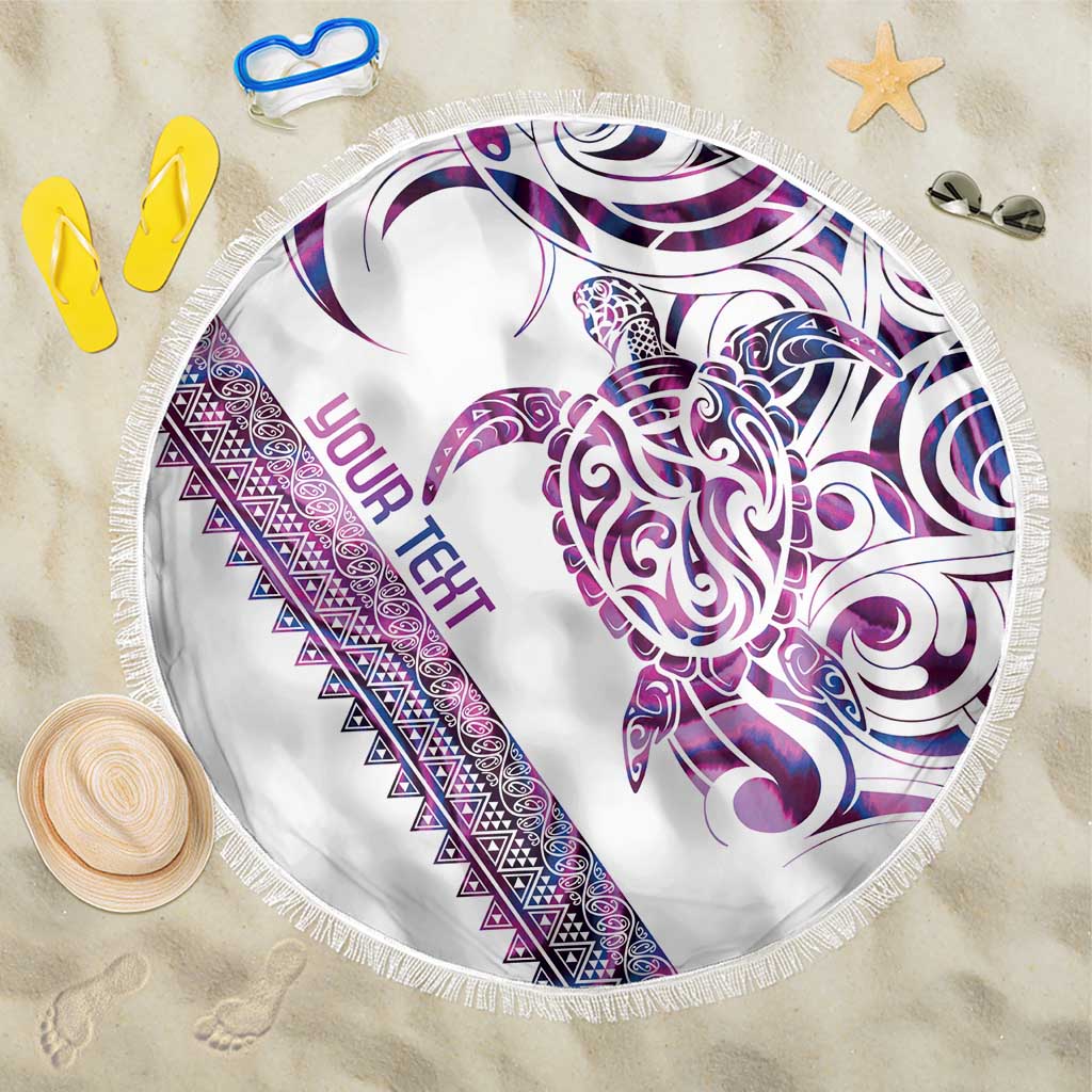 Mawhero Paua shell Kowhaiwhai Taniko Personalised Beach Blanket Turtle Tattoo Maori Tribal Style LT9 One Size 150cm Pink - Polynesian Pride