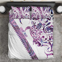 Mawhero Paua shell Kowhaiwhai Taniko Personalised Bedding Set Turtle Tattoo Maori Tribal Style LT9 Pink - Polynesian Pride