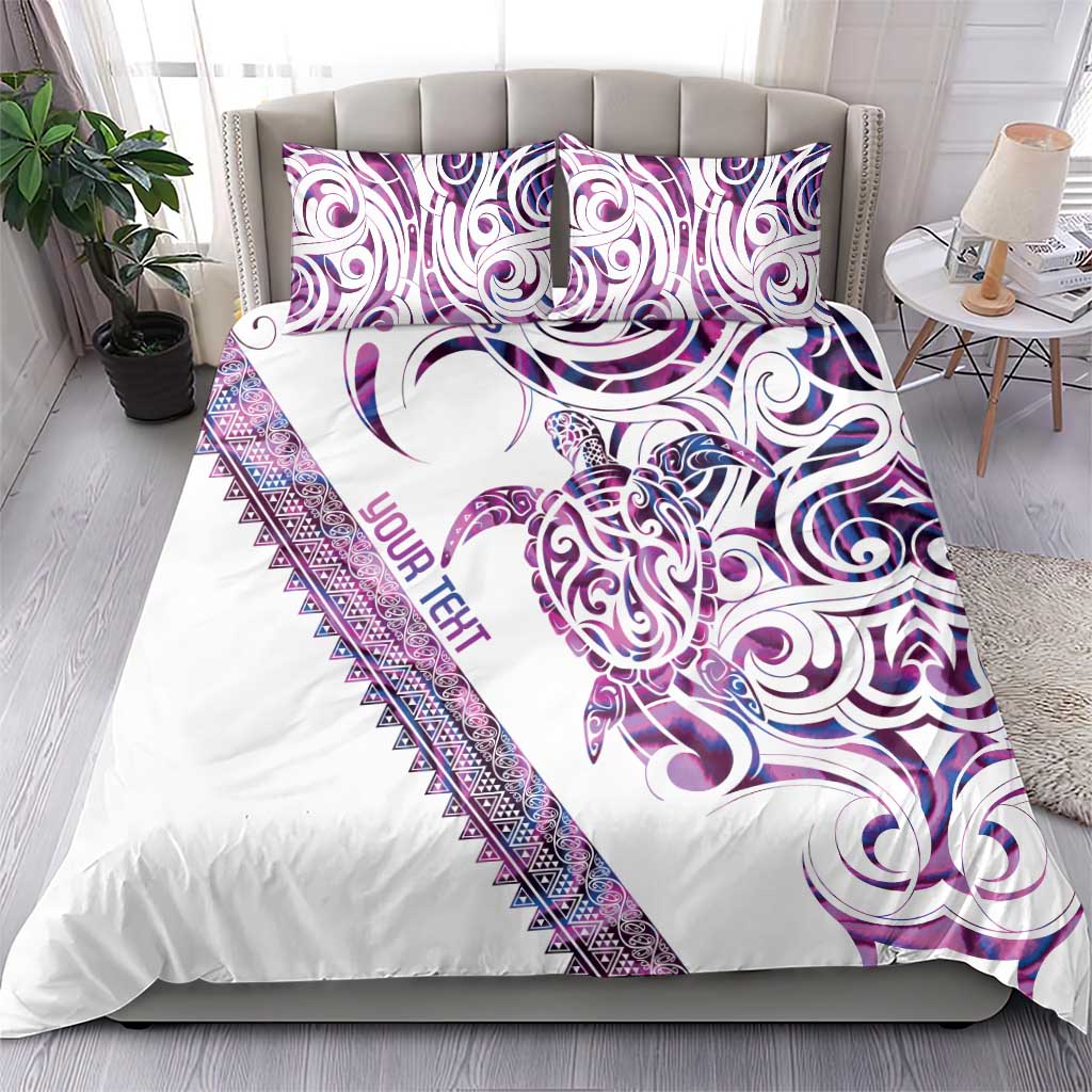 Mawhero Paua shell Kowhaiwhai Taniko Personalised Bedding Set Turtle Tattoo Maori Tribal Style LT9 - Polynesian Pride