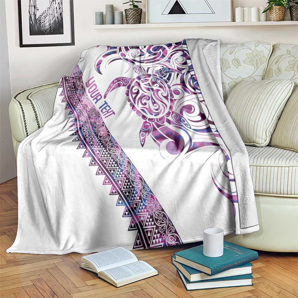 Mawhero Paua shell Kowhaiwhai Taniko Personalised Blanket Turtle Tattoo Maori Tribal Style LT9 Pink - Polynesian Pride