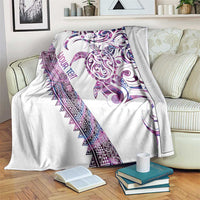 Mawhero Paua shell Kowhaiwhai Taniko Personalised Blanket Turtle Tattoo Maori Tribal Style LT9 Pink - Polynesian Pride