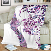Mawhero Paua shell Kowhaiwhai Taniko Personalised Blanket Turtle Tattoo Maori Tribal Style LT9 - Polynesian Pride