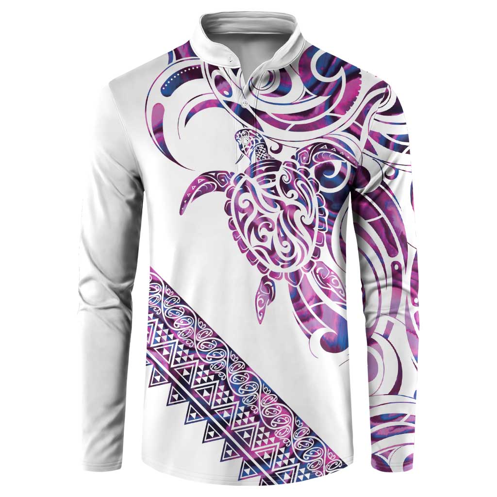 Mawhero Paua shell Kowhaiwhai Taniko Personalised Button Sweatshirt Turtle Tattoo Maori Tribal Style LT9 Pink - Polynesian Pride
