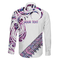 Mawhero Paua shell Kowhaiwhai Taniko Personalised Family Matching Off Shoulder Short Dress and Hawaiian Shirt Turtle Tattoo Maori Tribal Style