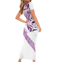 Mawhero Paua shell Kowhaiwhai Taniko Personalised Family Matching Short Sleeve Bodycon Dress and Hawaiian Shirt Turtle Tattoo Maori Tribal Style