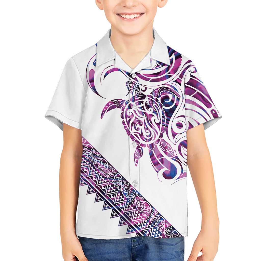 Mawhero Paua shell Kowhaiwhai Taniko Personalised Family Matching Short Sleeve Bodycon Dress and Hawaiian Shirt Turtle Tattoo Maori Tribal Style