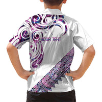 Mawhero Paua shell Kowhaiwhai Taniko Personalised Family Matching Summer Maxi Dress and Hawaiian Shirt Turtle Tattoo Maori Tribal Style
