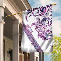 Mawhero Paua shell Kowhaiwhai Taniko Personalised Garden Flag Turtle Tattoo Maori Tribal Style LT9 House Flag Pink - Polynesian Pride