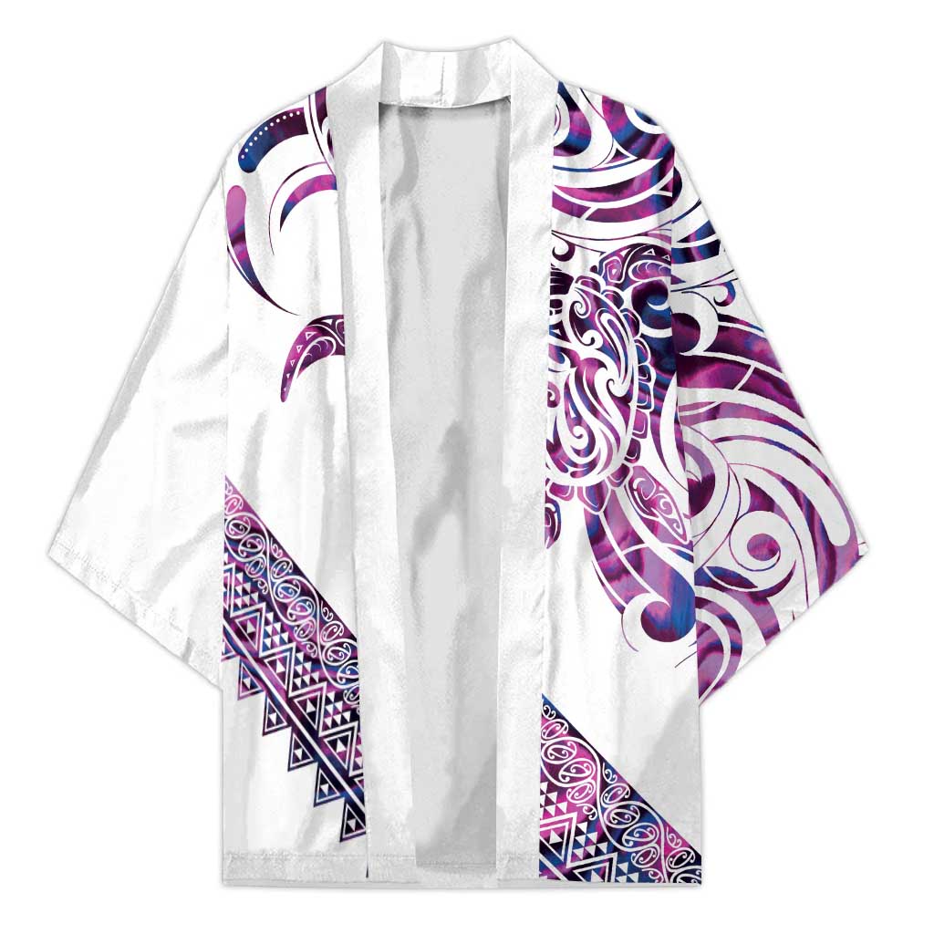 Mawhero Paua shell Kowhaiwhai Taniko Personalised Kimono Turtle Tattoo Maori Tribal Style LT9 Unisex Pink - Polynesian Pride